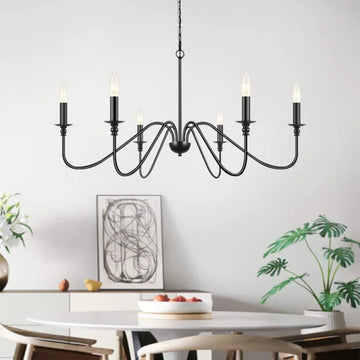 CandlesLum - Vintage 8-Light Chandelier Ceiling Light