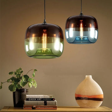 Glazura – Colored Glass Drum Pendant Lights