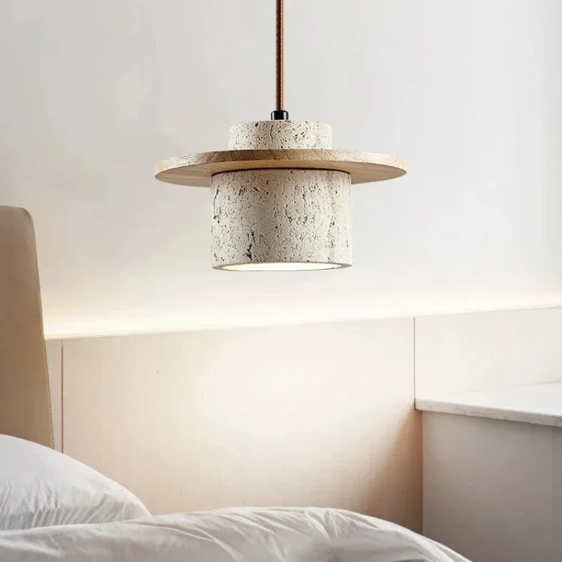 Japanese Stone Pendant Light for Bedroom & Living Room