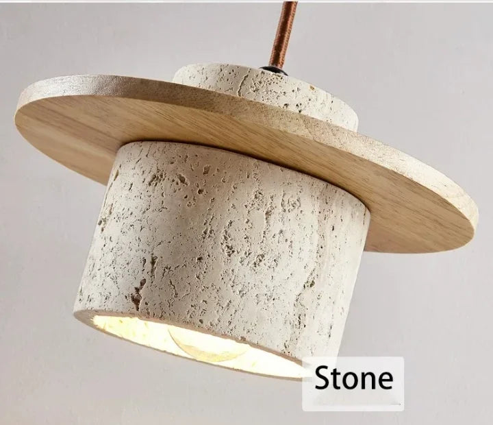 Japanese Stone Pendant Light for Bedroom & Living Room
