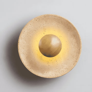 TravertineLuma – Round Vintage Wall Lights