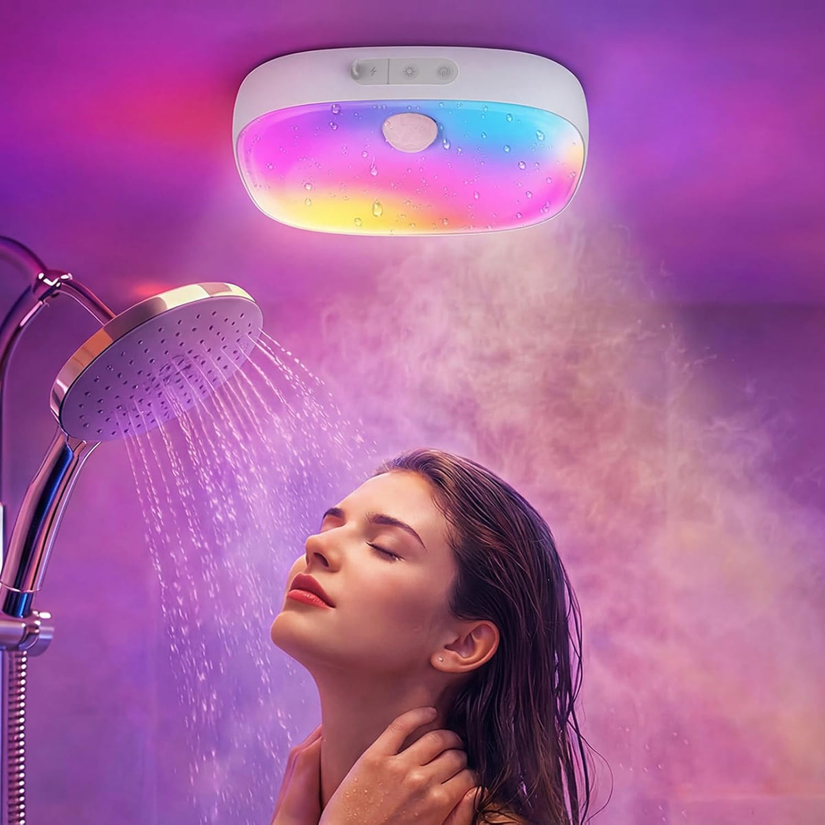 IP65 Waterproof Shower Ceiling Light With RGB & Sensor