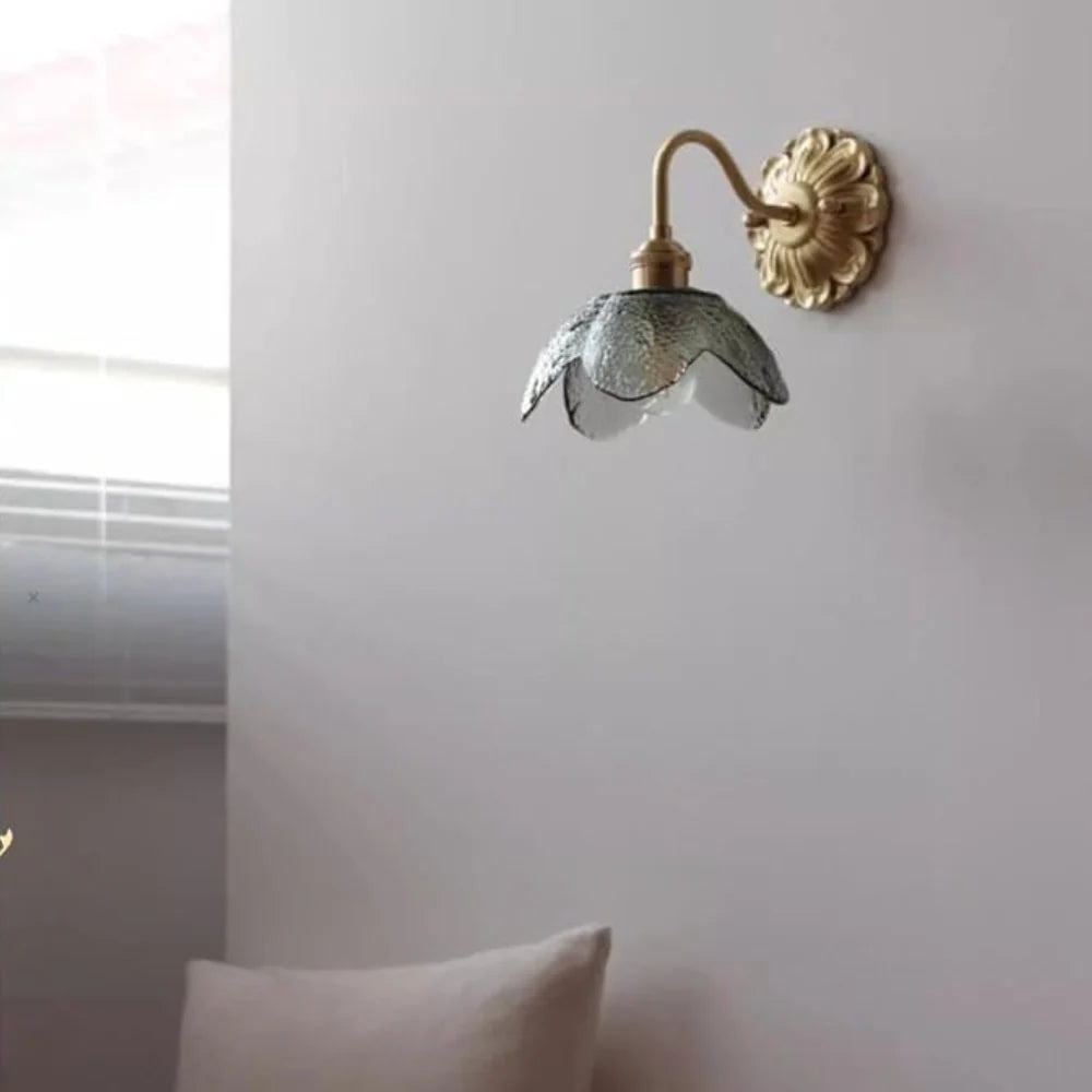 AureLisse – Antique Glass Flower Wall Light