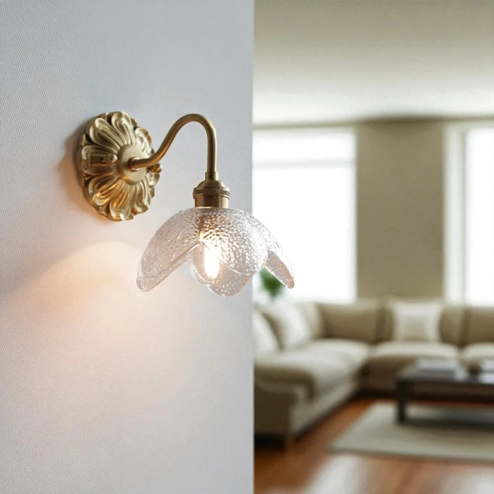 AureLisse – Antique Glass Flower Wall Light