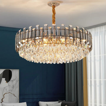 Aurivian – Modern Round Crystal Chandelier Ceiling Light