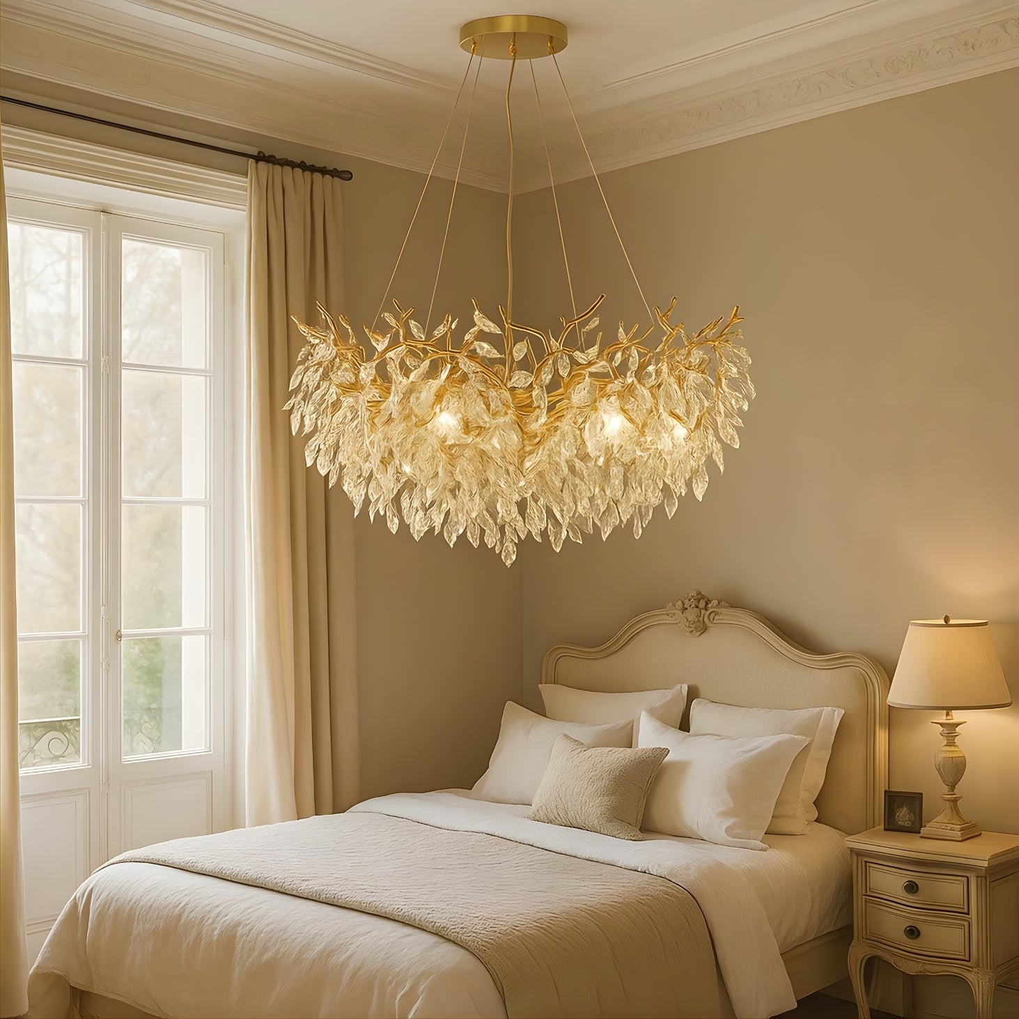 AuroraLeaf - Modern Crystal Ceiling Chandelier Lamp