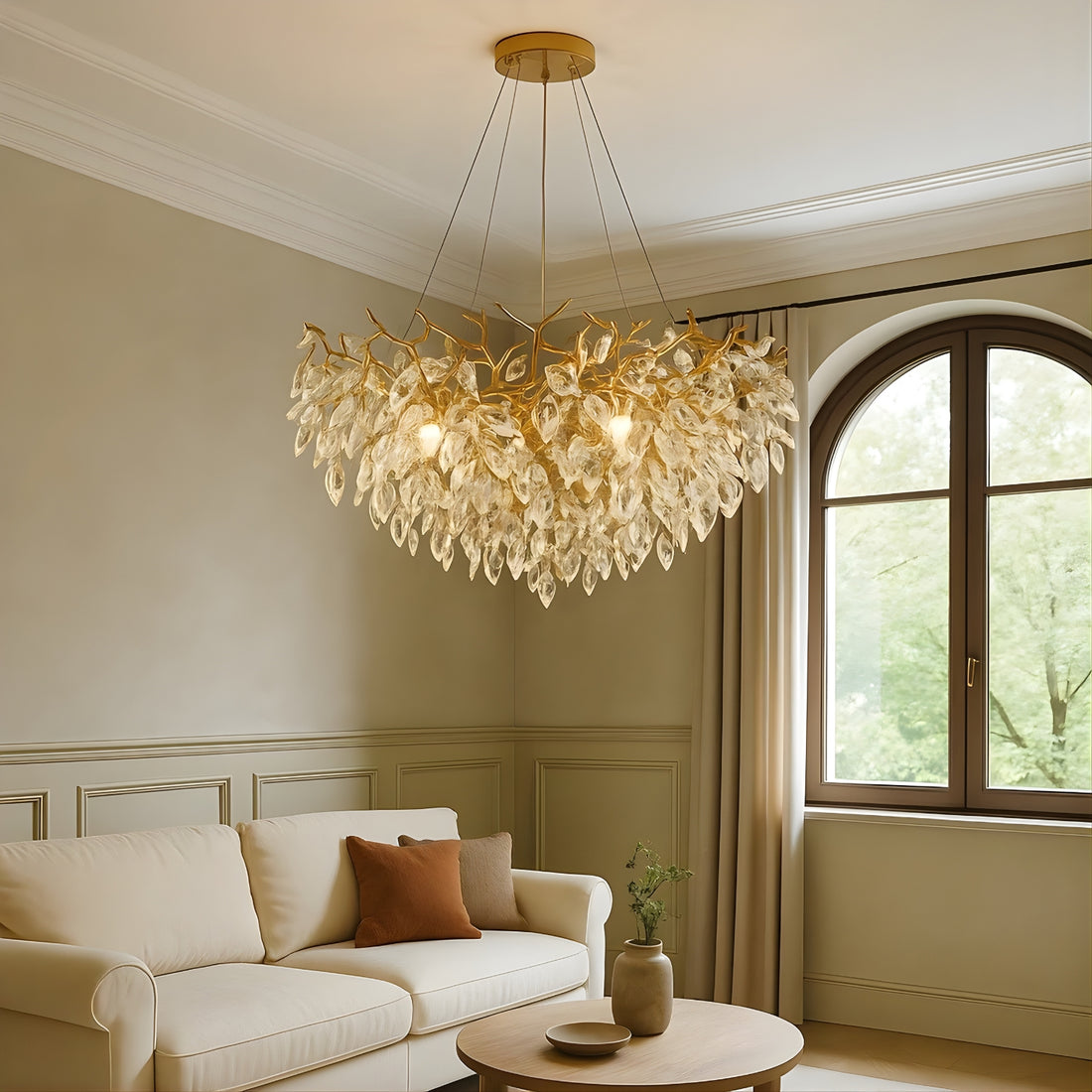 AuroraLeaf - Modern Crystal Ceiling Chandelier Lamp