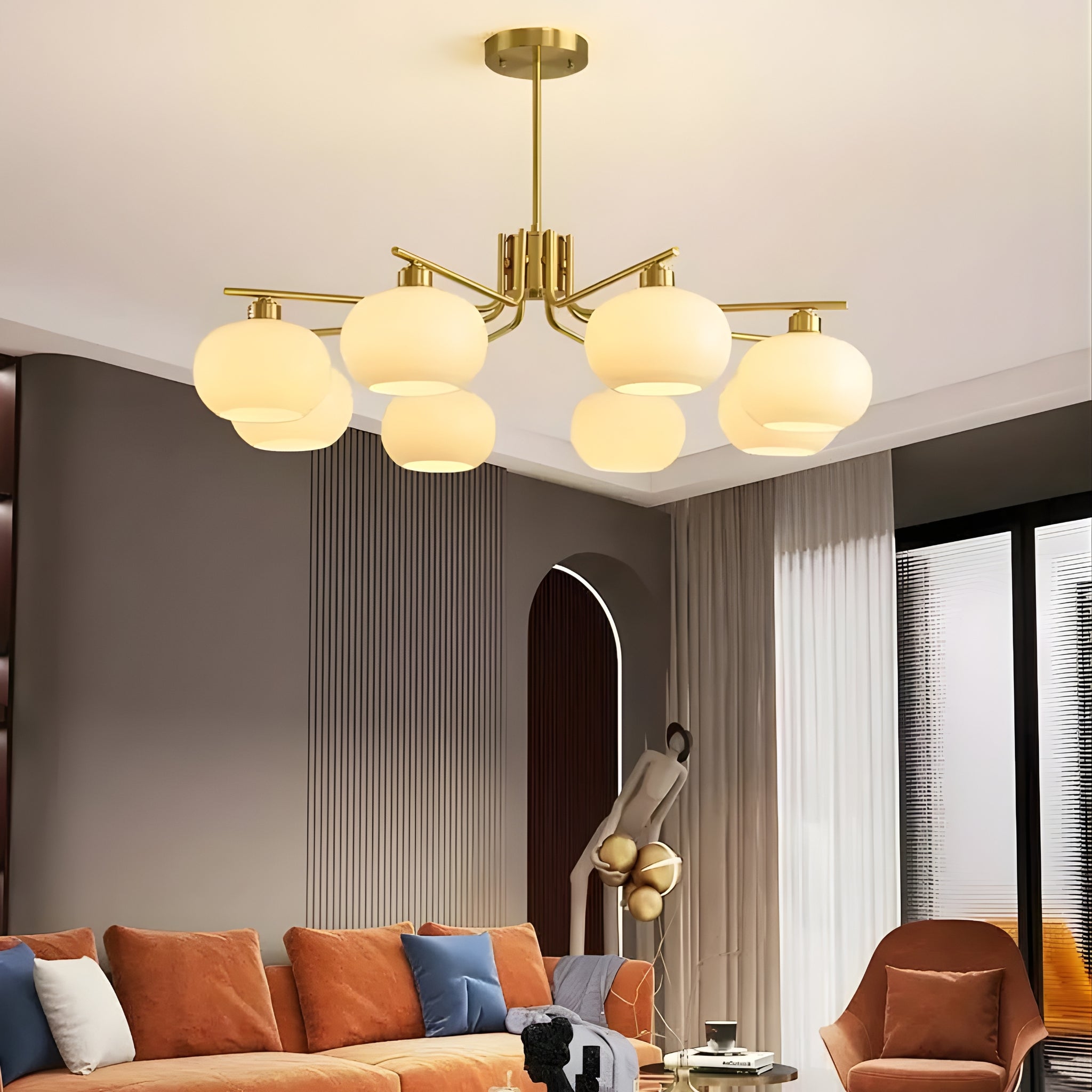 BubblyLit - Modern Glass Ball Chandelier Ceiling Light