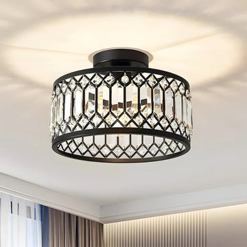 ClarityLite – Contemporary Drum Crystal Ceiling Light