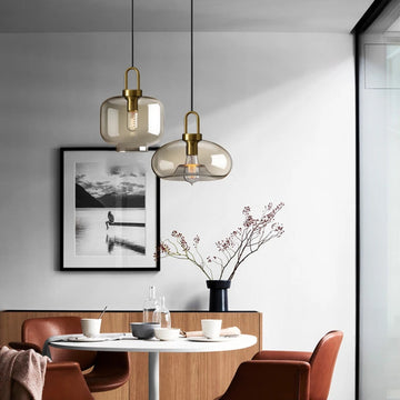 CognacLuma - Modern Smoked Glass Pendant Light