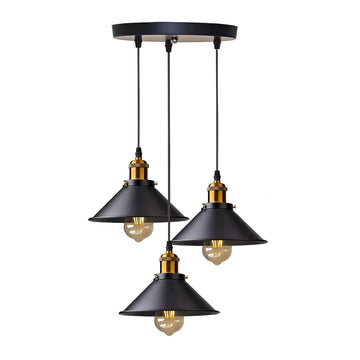 ConeGlow - 3 Lights Cone Industrial Pendant Light