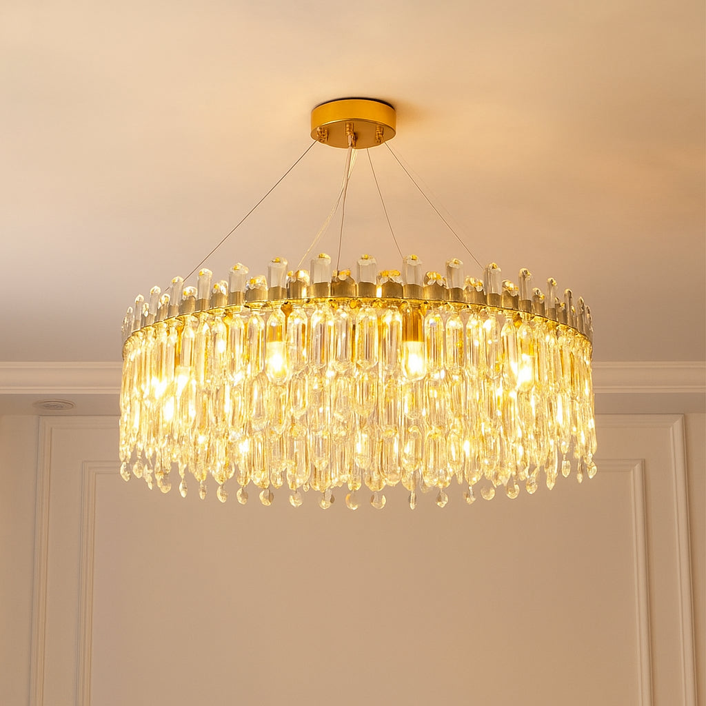 CrystalCrown - Crystal Drum Chandelier Pendant Light