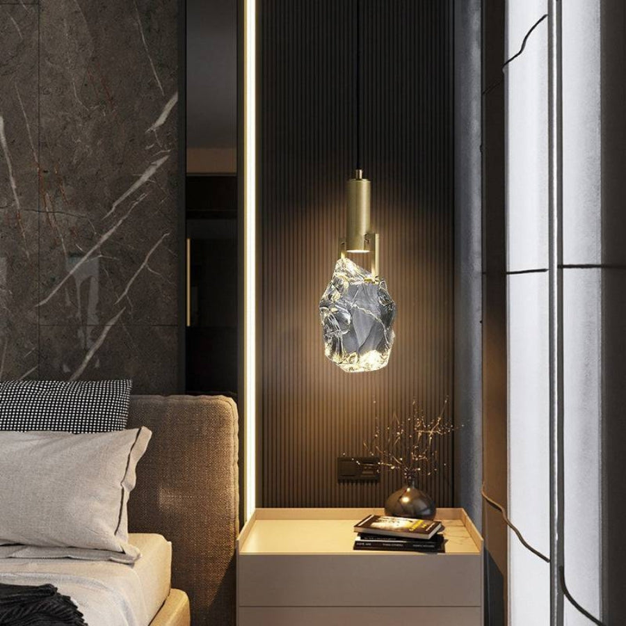 CrystalGlint - LED Crystal Stone Hanging Pendant Light