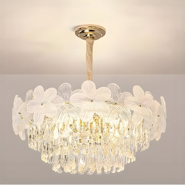 CrystoDrops - Floral Crystal Chandelier Light