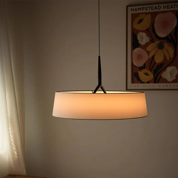 DrumGlow - Modern Circular Pendant Light with Fabric Lamp Shade