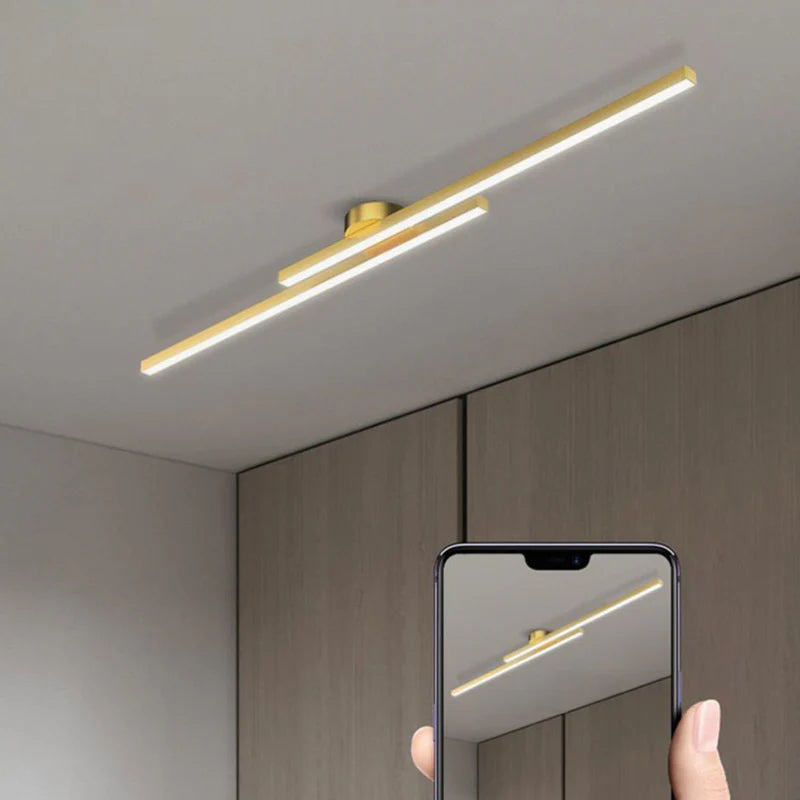 DualLumo - Strip LED Aluminum Semi Flush Mount LED Ceiling Light