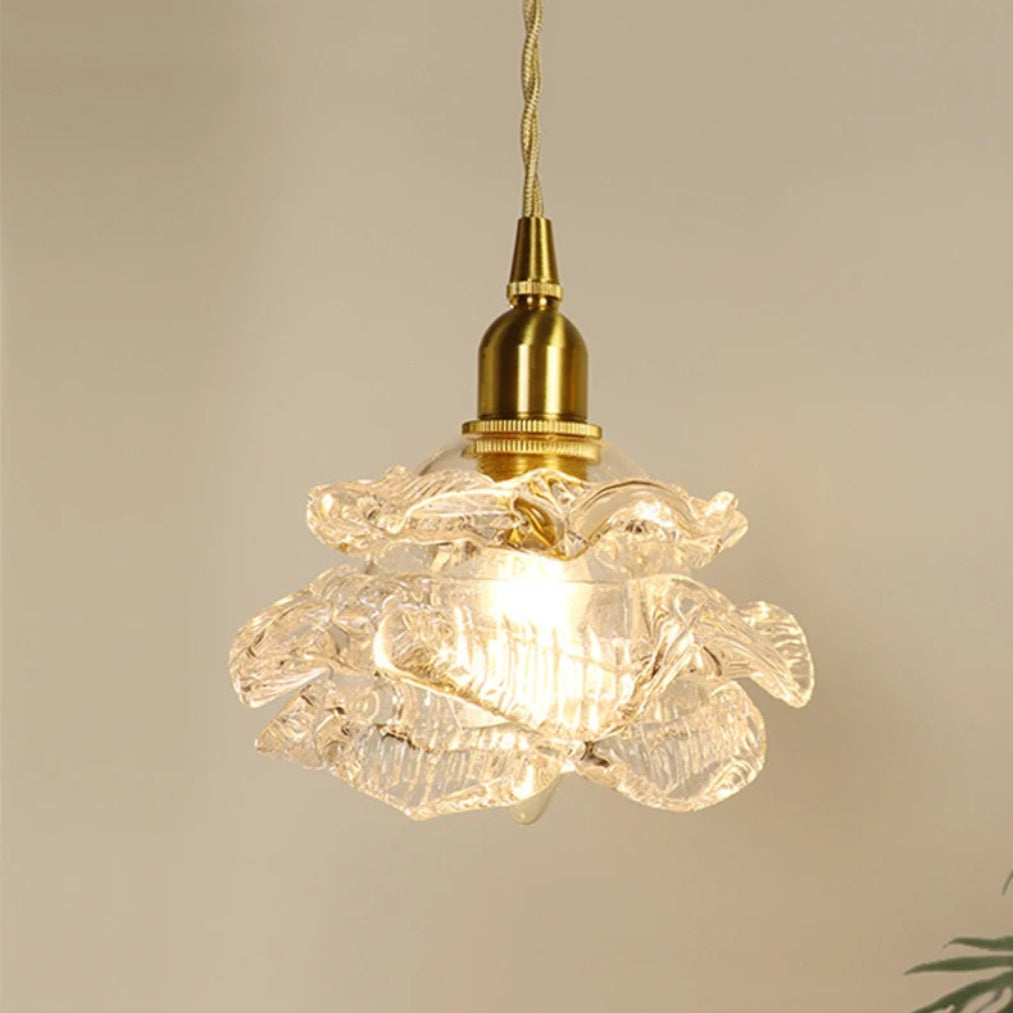FloraRvia – Vintage Glass Flower Pendant Light