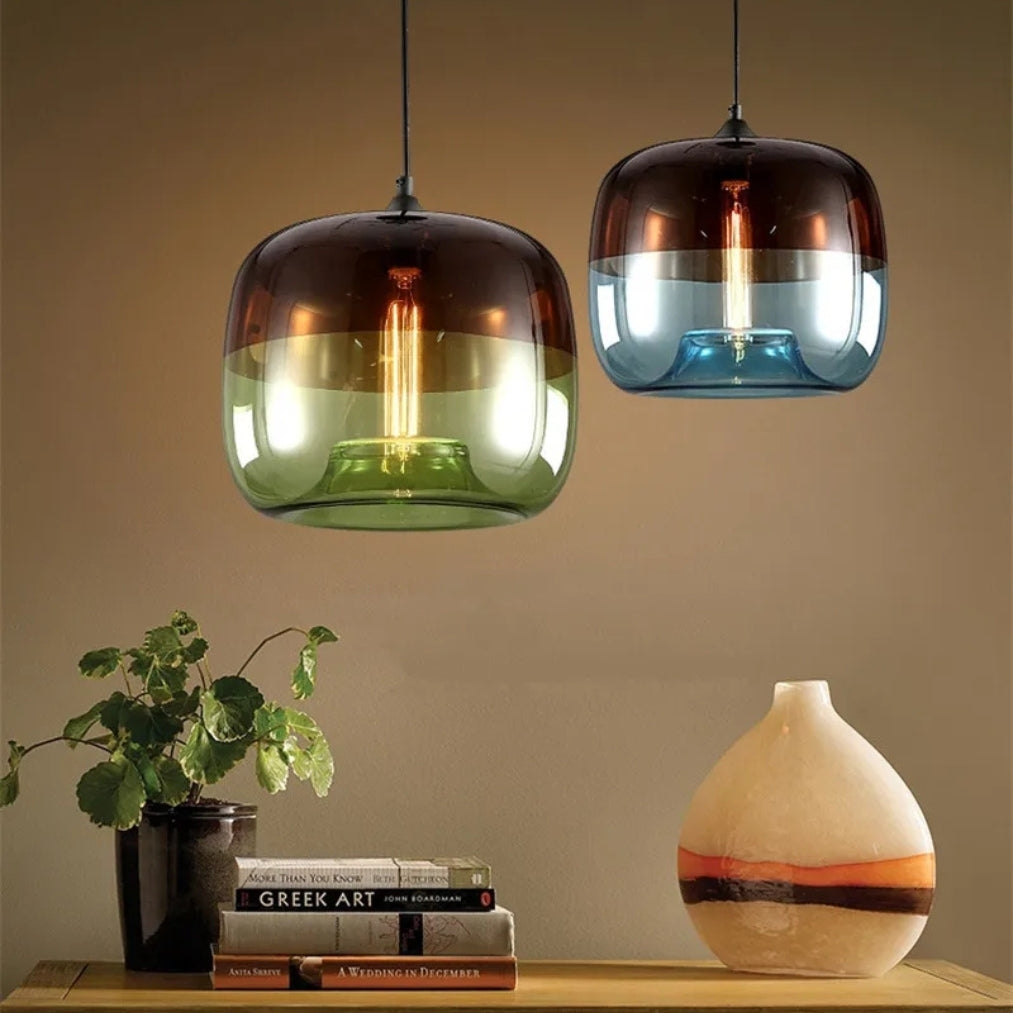 Glazura – Colored Glass Drum Pendant Lights