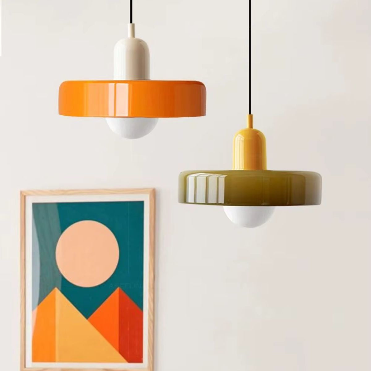 Glohaus - Amber Glass Pendant Ceiling Light