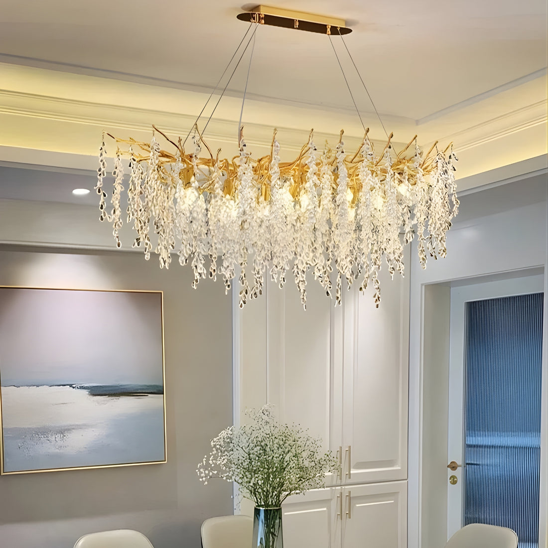 GrapesVine - Modern Crystal Drop Branch Chandelier