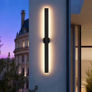 LumaBeam Outdoor Porch Wall Light – Black Aluminium IP65 Strip Light