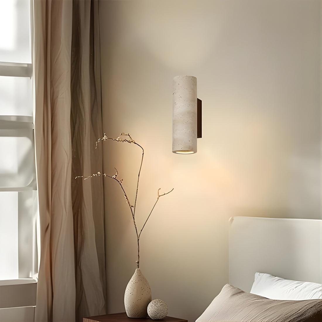 LumaCyl – Stone Cylinder Up and Down LED Wall Light