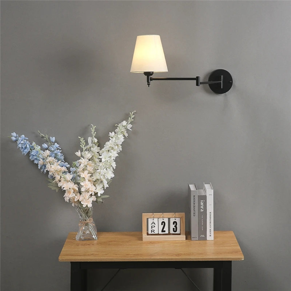 LumaFlex Adjustable Swing Arm Wall Light – Bedside Reading Lamp
