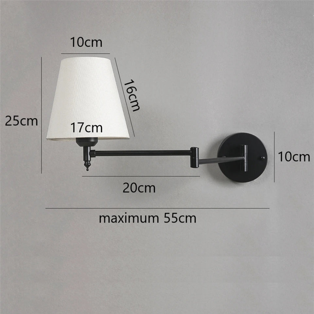 LumaFlex Adjustable Swing Arm Wall Light – Bedside Reading Lamp