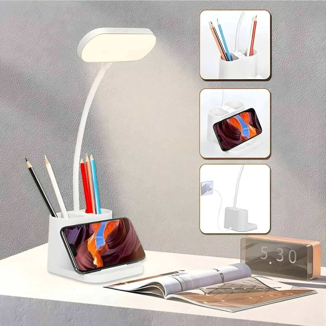 LumiHolder - Rechargeable LED Study Table Lamp