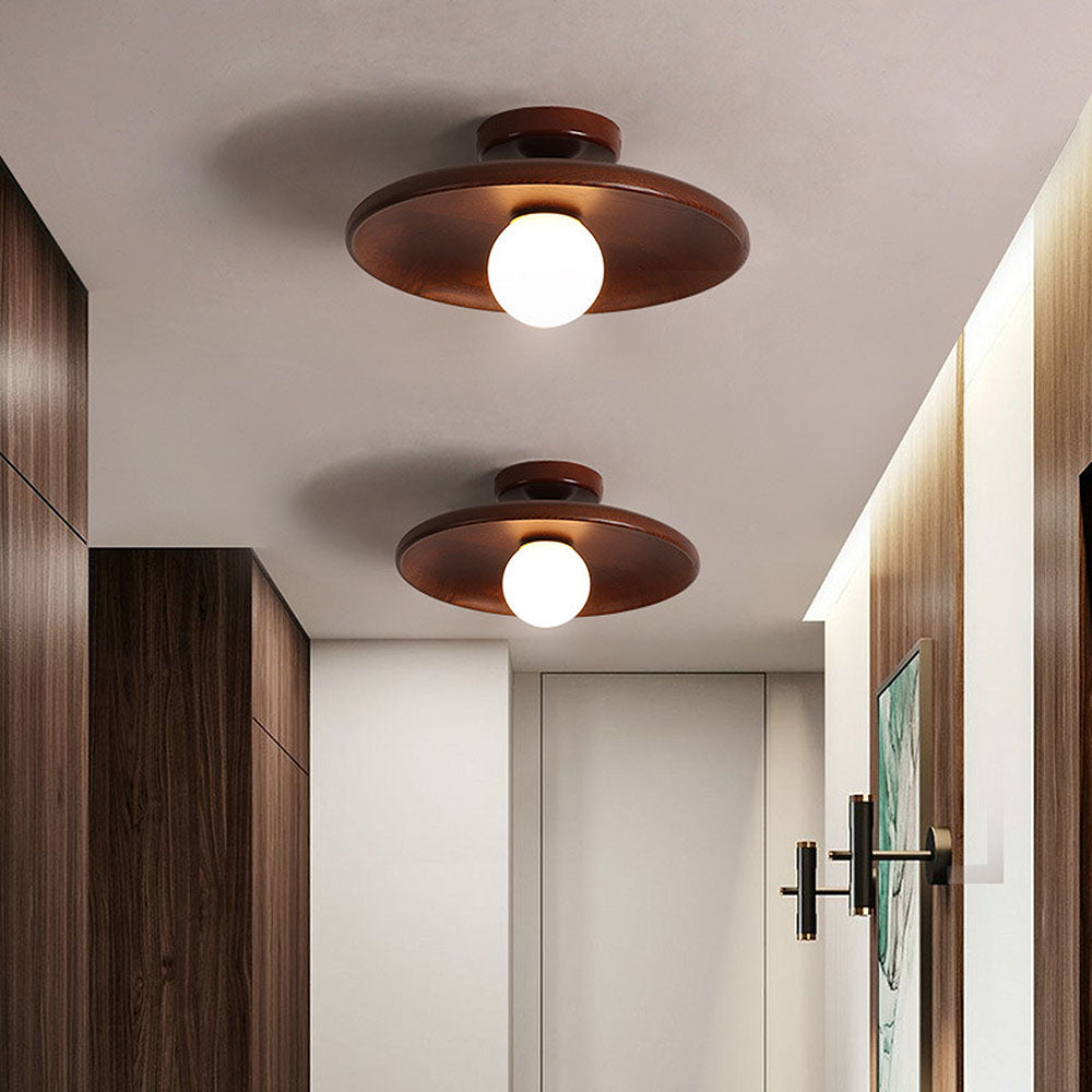 LumiLak - Wooden Flush Ceiling Mount Light Fixture