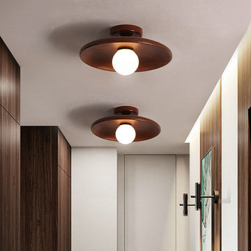 LumiLak - Wooden Flush Ceiling Mount Light Fixture