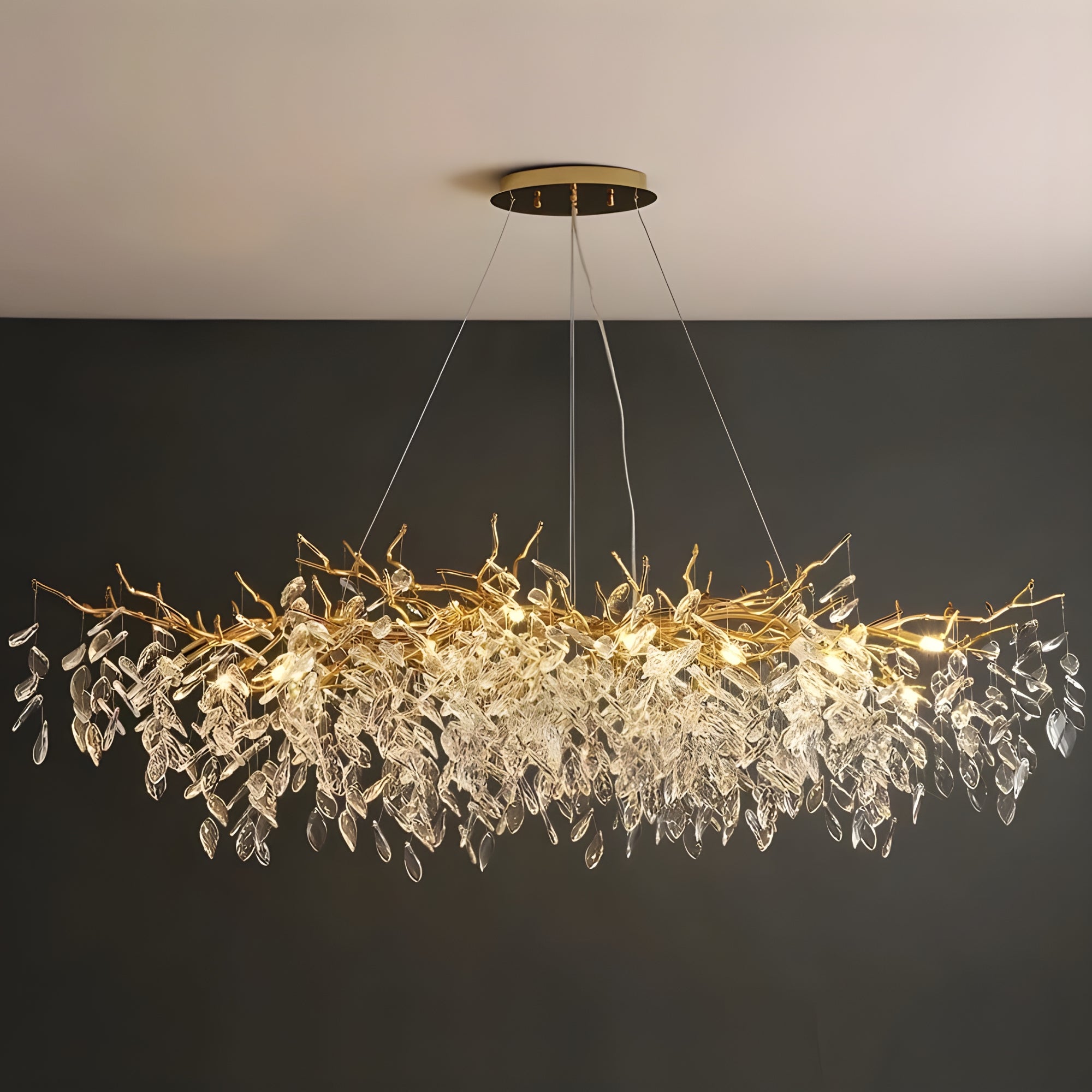 LumiLeaf – Crystal Chandelier Ceiling Light