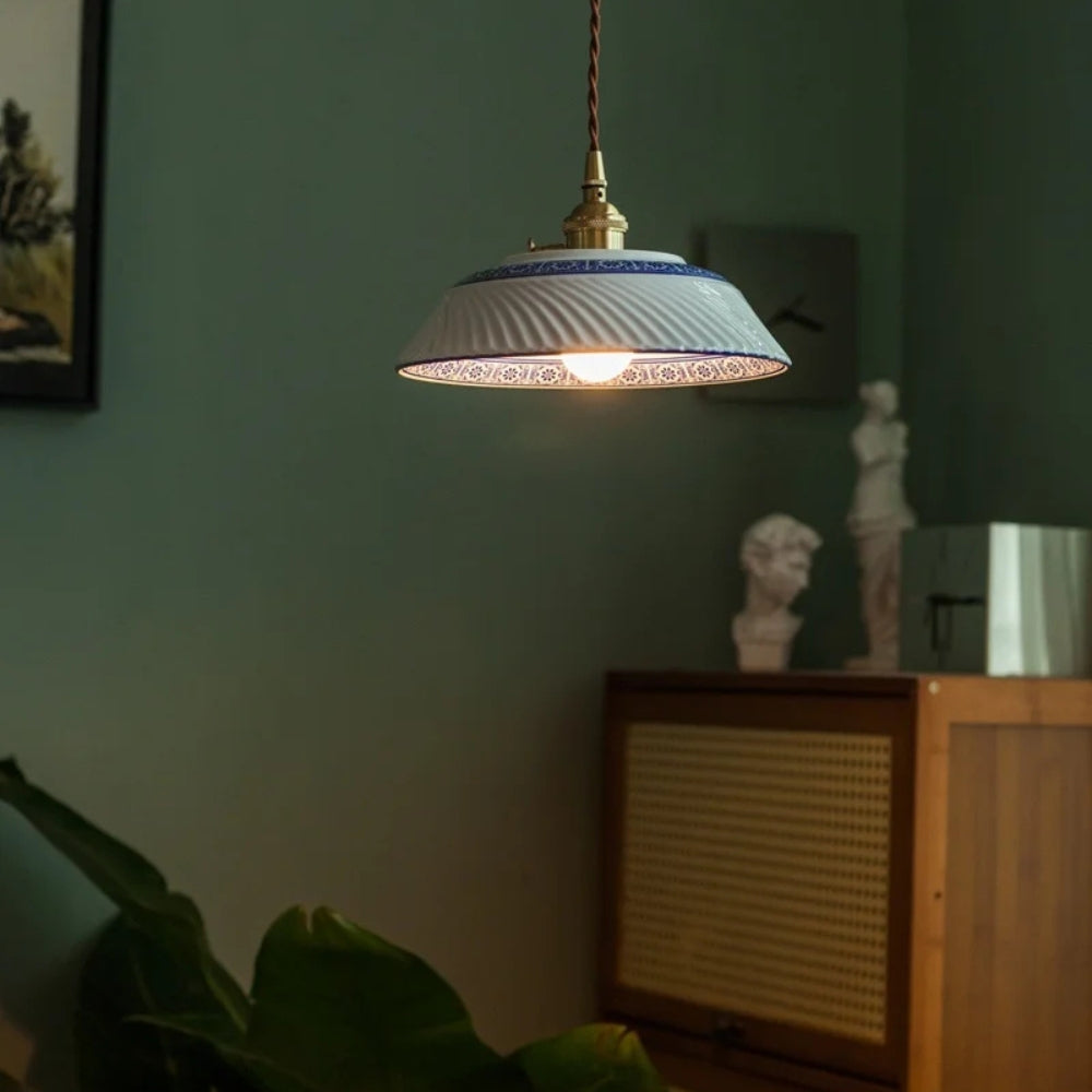 LumiVase - Pleated Ceramic Ceiling Pendant Lights