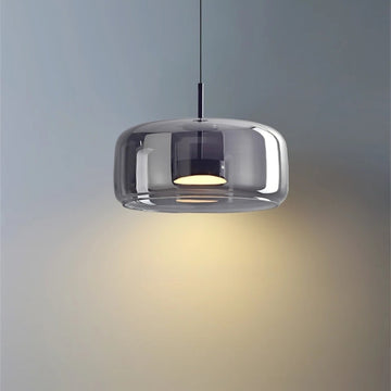 LumoDrift – Smoked Glass Drum Pendant Light