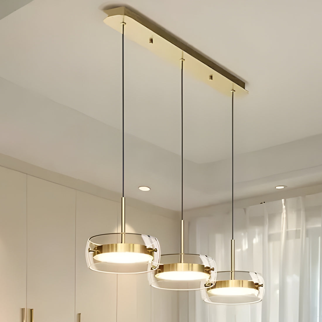 LumoGlaze – Modern 3-Head Glass Pendant Light