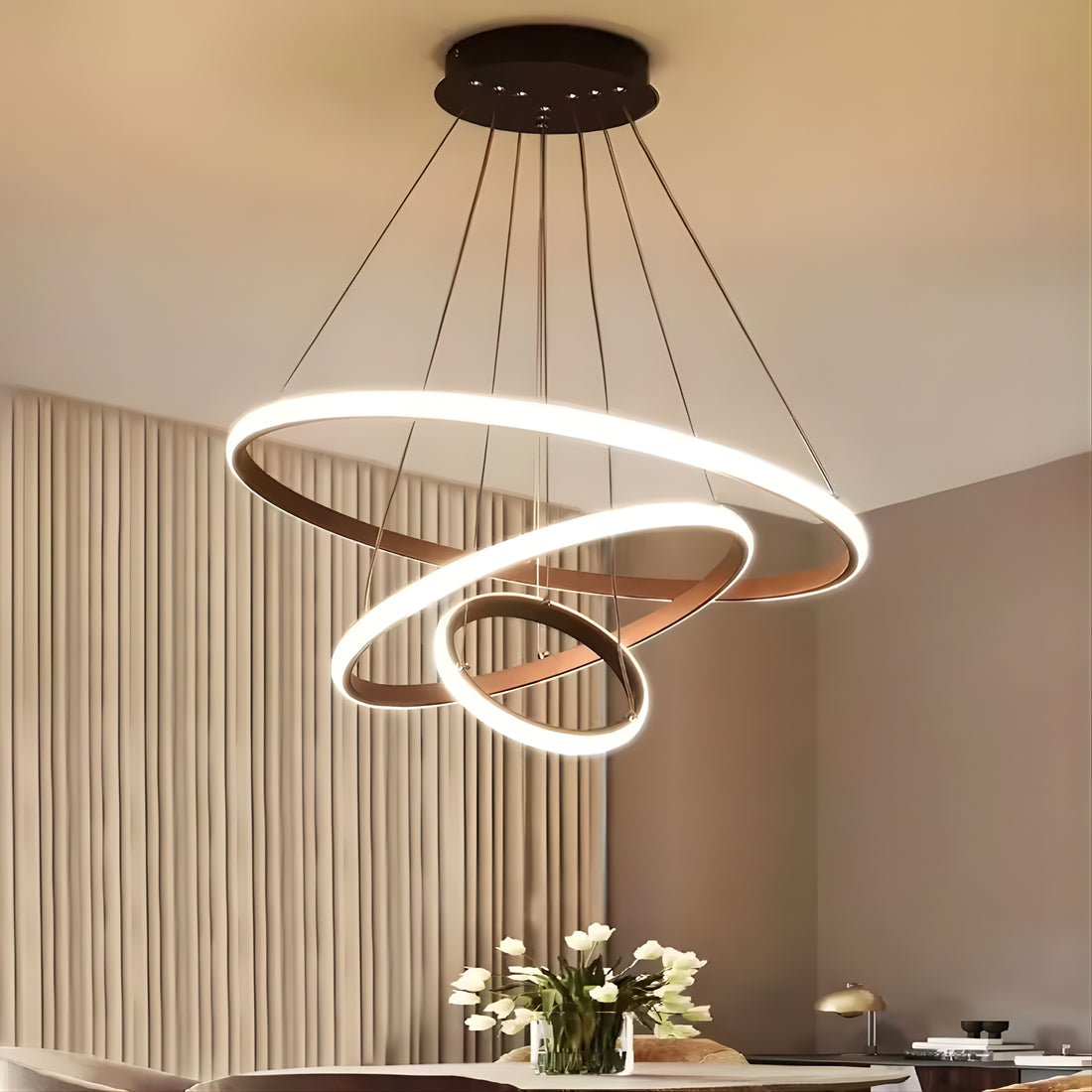LumoSpiral – Modern Circular LED Chandelier