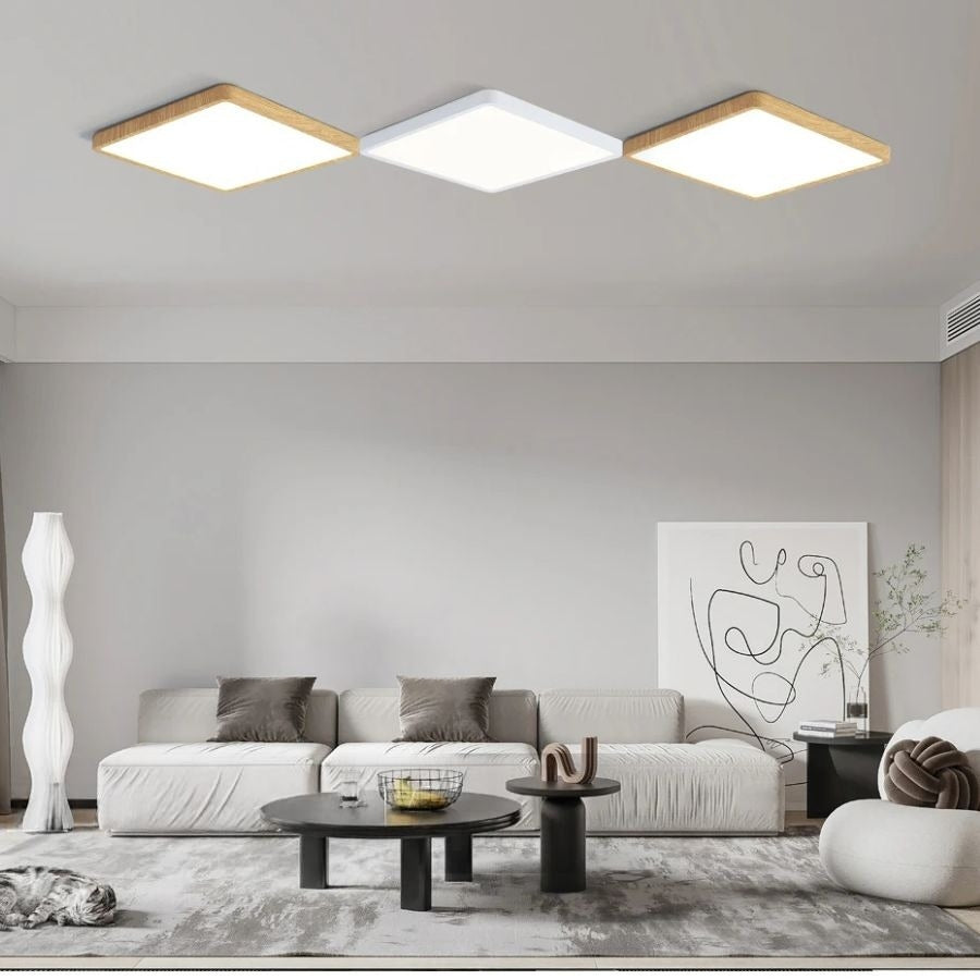 LumoSquare - Wood LED Ceiling Lights