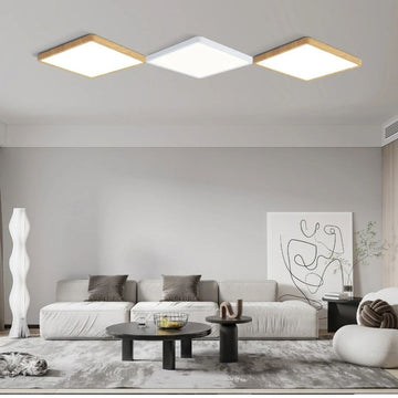 LumoSquare - Wood LED Ceiling Lights