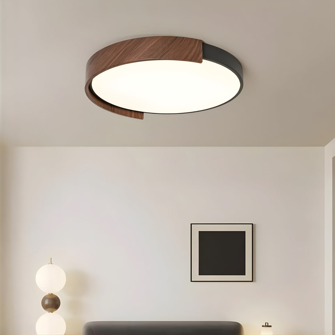 NovaHalo - Walnut Circular LED Ceiling Light