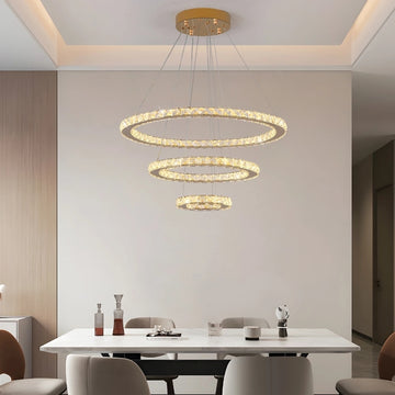 OrbitLumo - Modern Crystal Ring Pendant Light