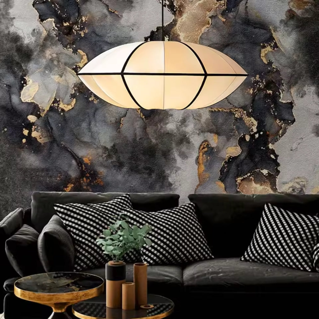 OriLoom – Japanese Round Pendant Light with Fabric shade