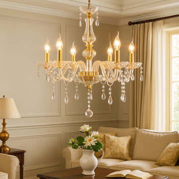 RadiantCandles - Vintage Crystal Chandelier Ceiling Light