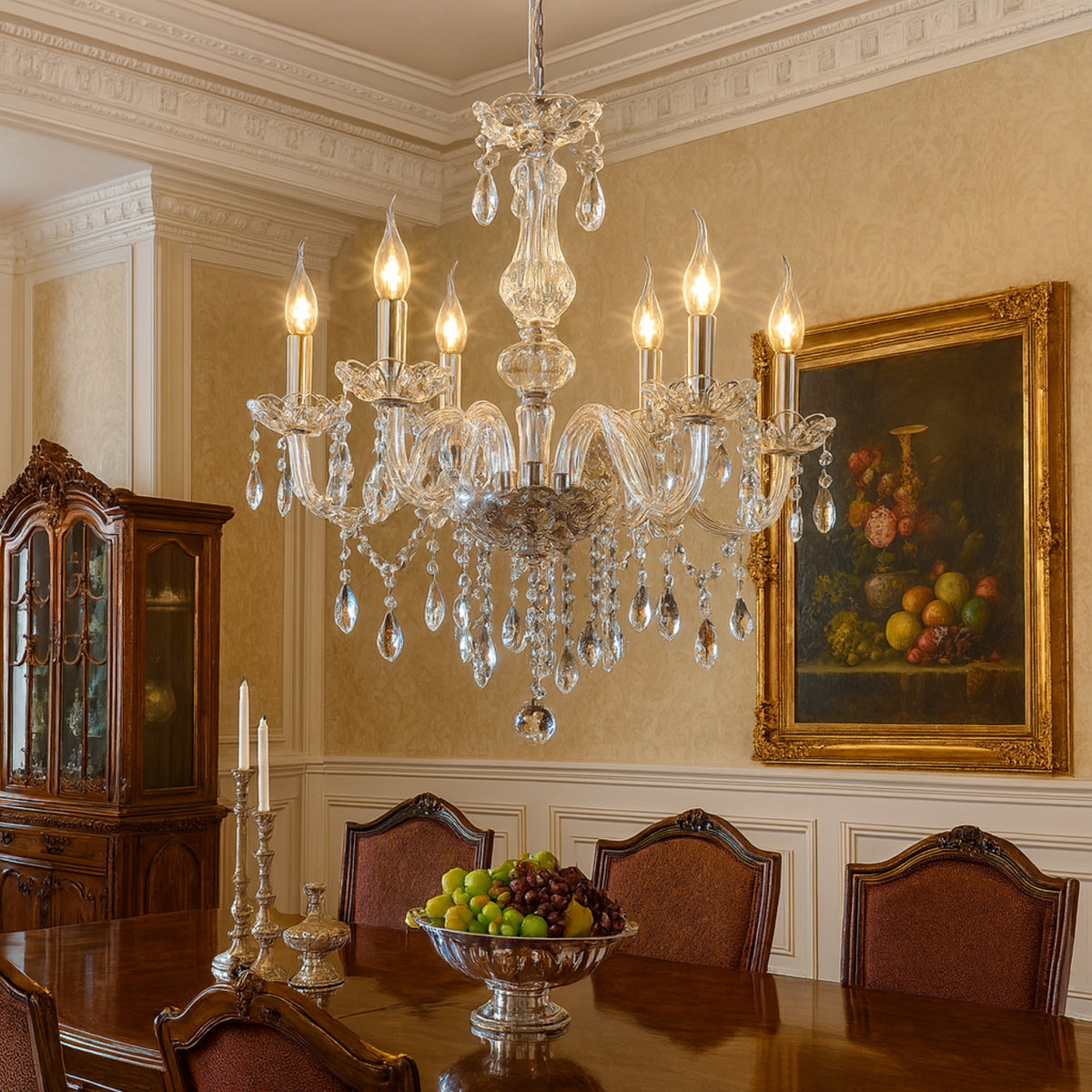 RadiantCandles - Vintage Crystal Chandelier Ceiling Light