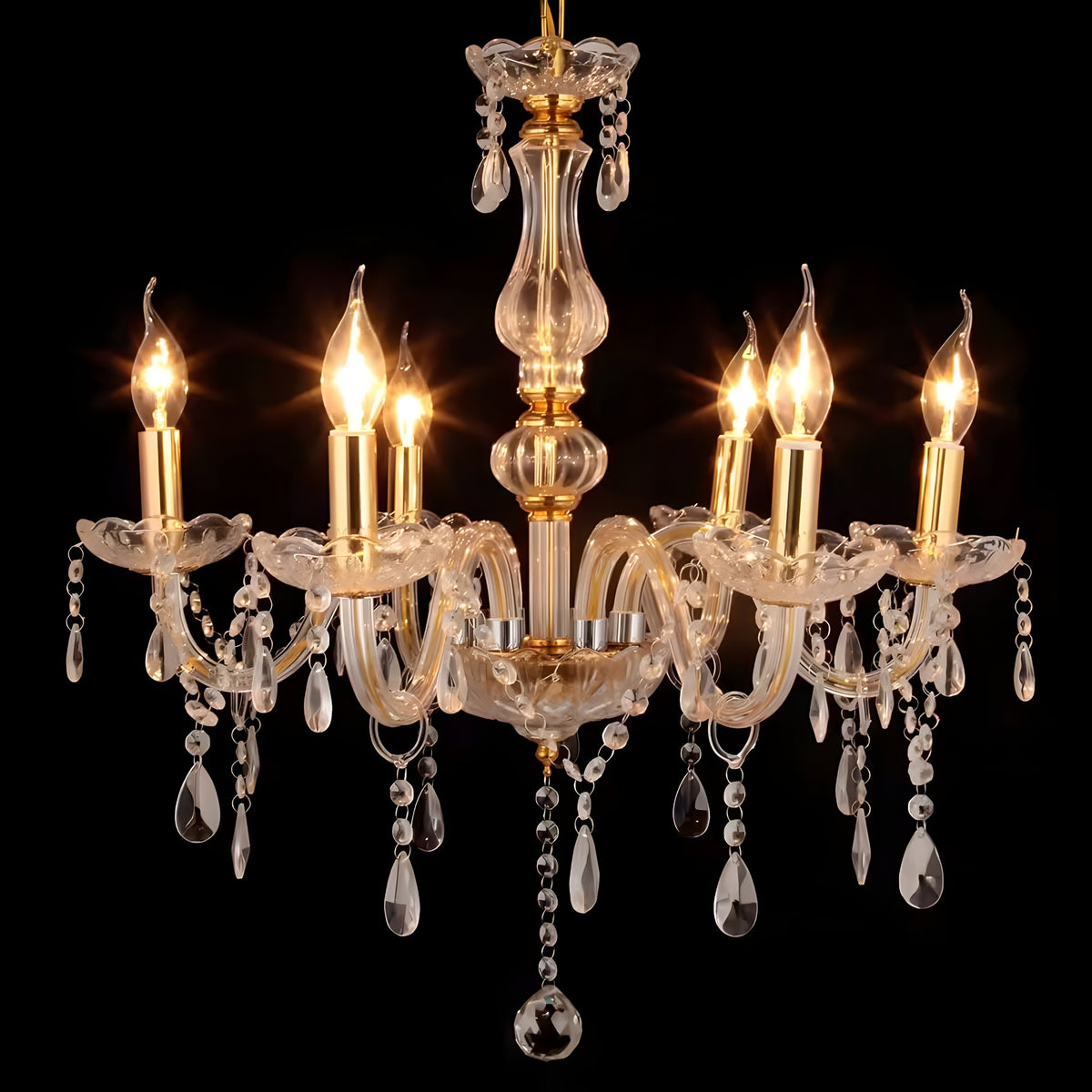 RadiantCandles - Vintage Crystal Chandelier Ceiling Light