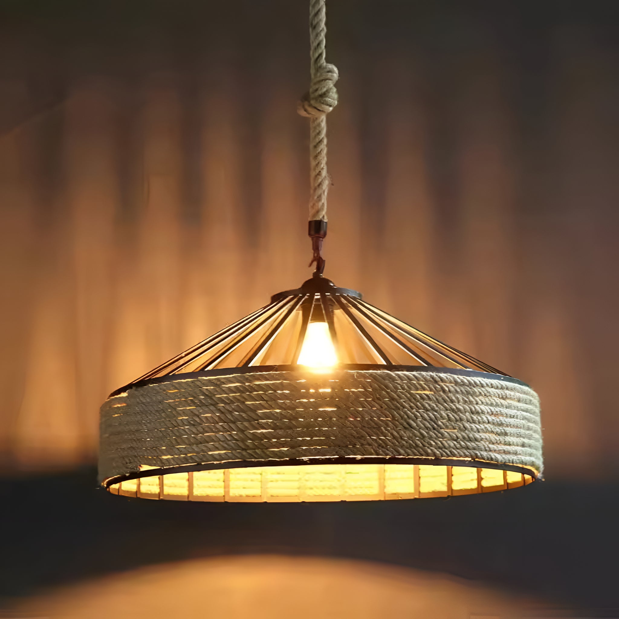 RopeAura –  Industrial Hemp Pendant Light