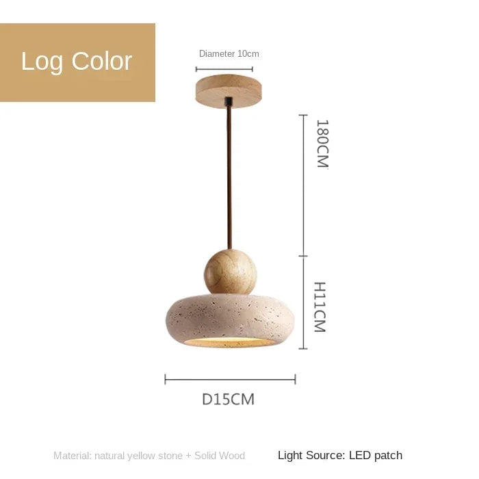 Log color Body Color Natural Agate Stone LED Pendant Light for Cozy Spaces