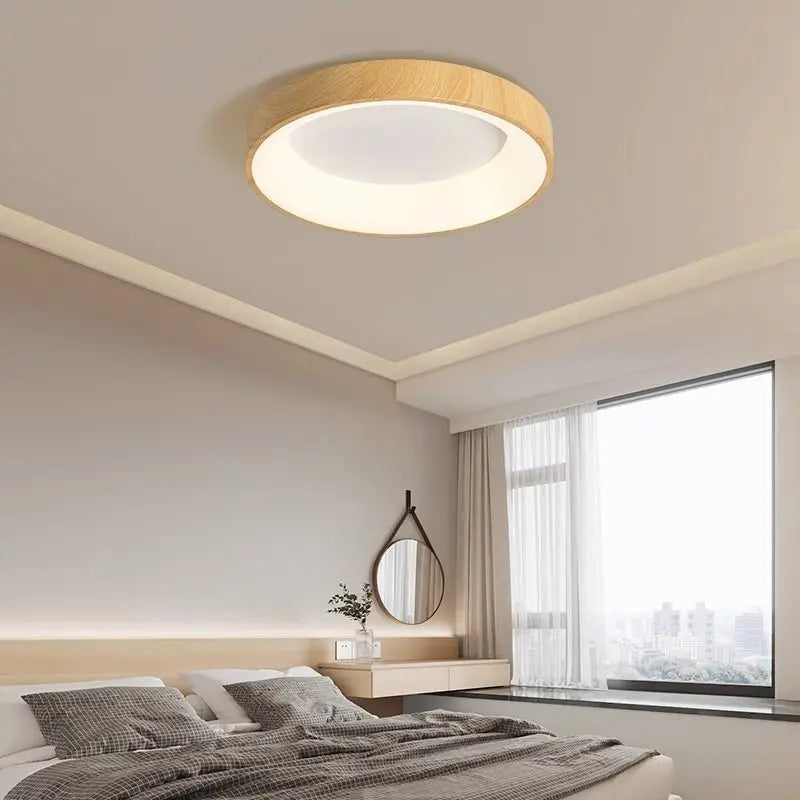 Modern Wood Grain LED Flush Mount Ceiling Light