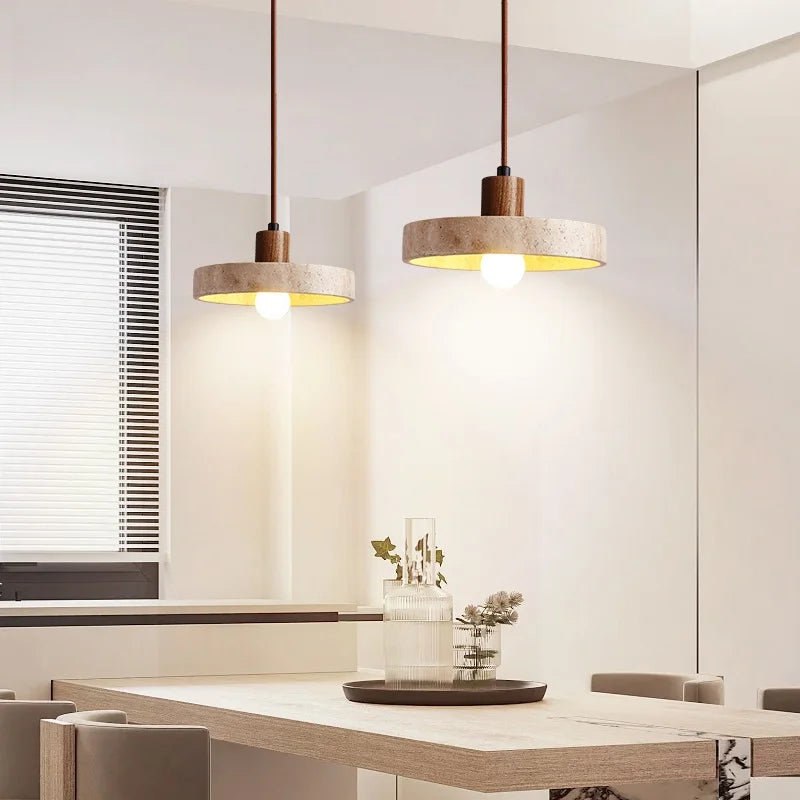 Yellow Travertine LED Pendant Light for Modern Interiors