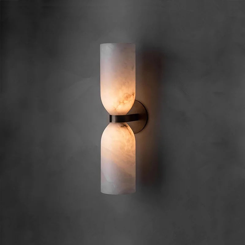 MarmoLume Minimalist Marble Wall Light – Designer Bedside Lamp