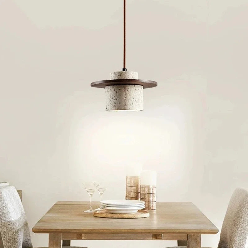 Japanese Stone Pendant Light for Bedroom & Living Room